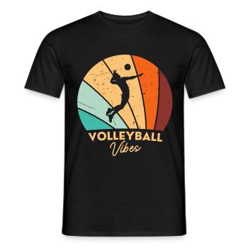 Volleyball Vintage Retro Volleyball Player - Men's T-Shirt - black - Front - AI Model Male 178 light (178cm)