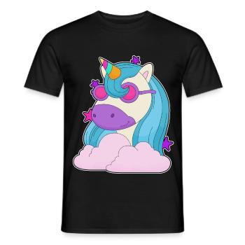 Einhorn Wolken - Männer T-Shirt - Schwarz - Vorne - AI Model Male 178 light (178cm)