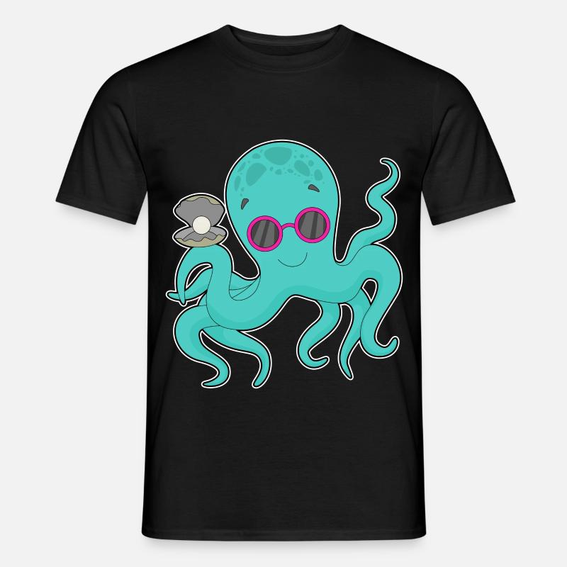 Krake Perle - Männer T-Shirt - Schwarz