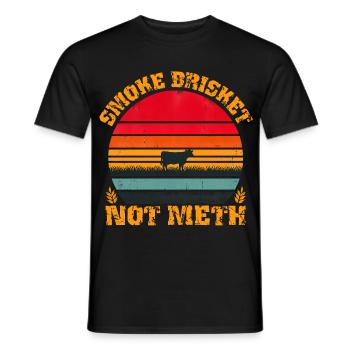 Smoke Brisket Not Meth, lustiges Retro-Kuh-Design - Männer T-Shirt - Schwarz - Vorne - AI Model Male 178 light (178cm)