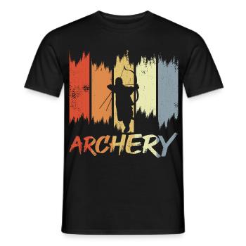 Bogensport - Männer T-Shirt - Schwarz - Vorne - AI Model Male 178 light (178cm)