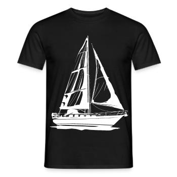 Segelboot Zeichnung - Männer T-Shirt - Schwarz - Vorne - AI Model Male 178 light (178cm)