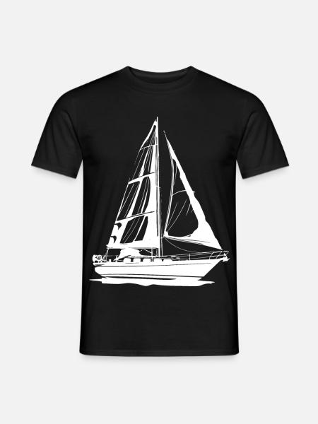 Dessin de voilier - T-shirt homme - noir