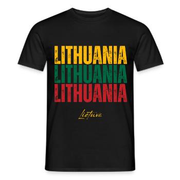 Flag of Lithuania, Lithuanian pride - Men's T-Shirt - black - Front - AI Model Male 178 light (178cm)