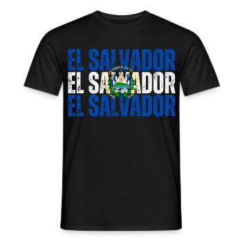 Drapeau du Salvador, fierté salvadorienne - T-shirt homme - noir - Devant - AI Model Male 178 light (178cm)
