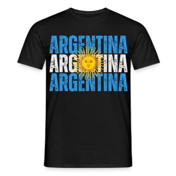 Flagge von Argentinien, Argentinischer Stolz - Männer T-Shirt - Schwarz - Vorne - AI Model Male 178 light (178cm)
