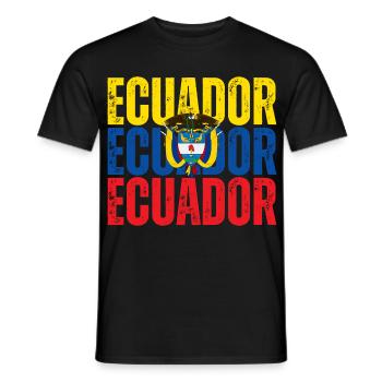 Drapeau de l’Équateur, fierté équatorienne - T-shirt homme - noir - Devant - AI Model Male 178 light (178cm)