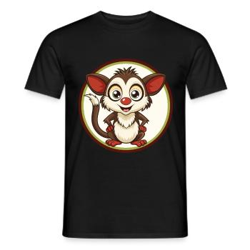 Aye Aye Bunte Kawaii Cartoon Figur Clipart - Männer T-Shirt - Schwarz - Vorne - AI Model Male 178 light (178cm)