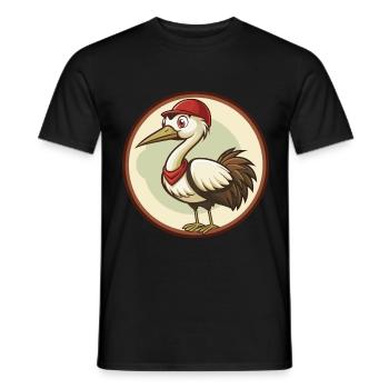 Crane Colorful Kawaii Cartoon Character Clipart - Men's T-Shirt - black - Front - AI Model Male 178 light (178cm)