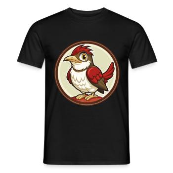 Koekoek Vogel Kleurrijke Kawaii Cartoon Character Pet - Heren T-shirt - zwart - Voor - AI Model Male 178 light (178cm)
