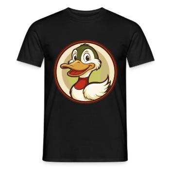 Canard Coloré Kawaii Dessin Animé Personnage Clipart Animal de compagnie - T-shirt homme - noir - Devant - AI Model Male 178 light (178cm)