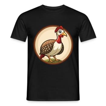 pintade coloré Kawaii dessin animé personnage animal de compagnie - T-shirt homme - noir - Devant - AI Model Male 178 light (178cm)