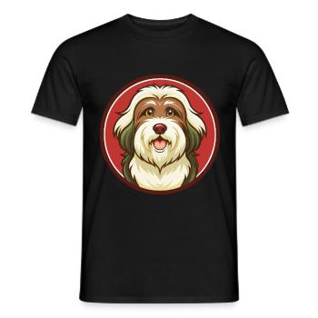 Havaneser Hund Bunte Kawaii Cartoon Figur Haustier - Männer T-Shirt - Schwarz - Vorne - AI Model Male 178 light (178cm)