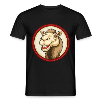 Camel Colorful Kawaii Cartoon Character Clipart - Men's T-Shirt - black - Front - AI Model Male 178 light (178cm)