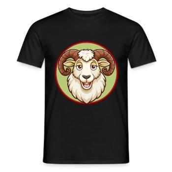 Ram Bunte Kawaii Cartoon Figur Clipart Haustier - Männer T-Shirt - Schwarz - Vorne - AI Model Male 178 light (178cm)
