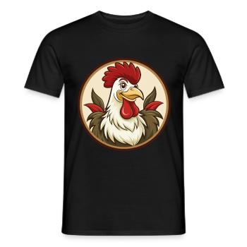 Hahn Bunte Kawaii Cartoon Figur Clipart - Männer T-Shirt - Schwarz - Vorne - AI Model Male 178 light (178cm)