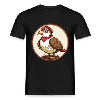perdrix coloré kawaii personnage de dessin animé animal de compagnie - T-shirt homme - noir - Devant - AI Model Male 178 light (178cm)