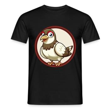 Taube Bunte Kawaii Cartoon Figur Clipart - Männer T-Shirt - Schwarz - Vorne - AI Model Male 178 light (178cm)