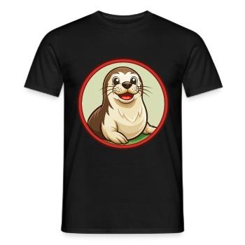 Siegel Bunte Kawaii Cartoon Figur Clipart Haustier - Männer T-Shirt - Schwarz - Vorne - AI Model Male 178 light (178cm)