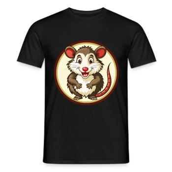 opossum coloré kawaii dessin animé personnage clipart - T-shirt homme - noir - Devant - AI Model Male 178 light (178cm)