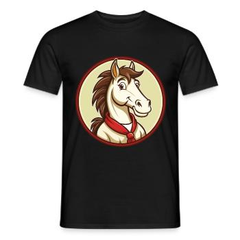 Pferd Bunte Kawaii Cartoon Charakter Clipart - Männer T-Shirt - Schwarz - Vorne - AI Model Male 178 light (178cm)