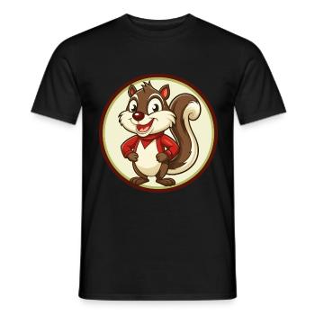 Eichhörnchen Bunte Kawaii Cartoon Figur Clipart - Männer T-Shirt - Schwarz - Vorne - AI Model Male 178 light (178cm)