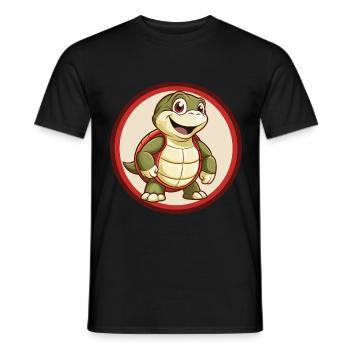 Turtle Colorful Kawaii Cartoon Character Clipart - Men's T-Shirt - black - Front - AI Model Male 178 light (178cm)