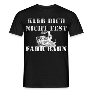 Ne vous collez pas à monter en train, locomotive de chemin de fer - T-shirt homme - noir - Devant - AI Model Male 178 light (178cm)