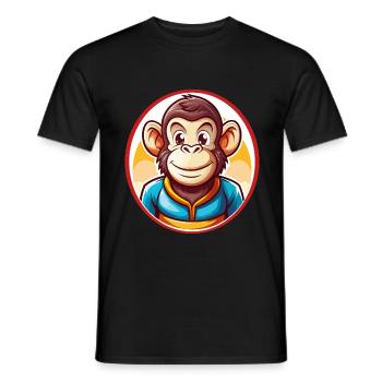 Schimpanse Lustig Kawaii Cartoon Clipart Tier Haustier - Männer T-Shirt - Schwarz - Vorne - AI Model Male 178 light (178cm)