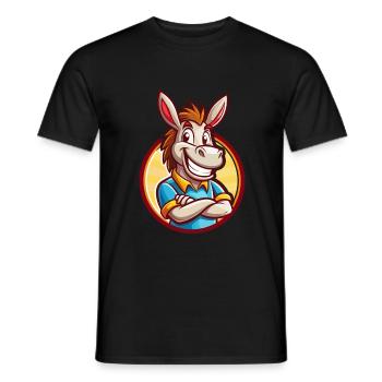Esel Lustig Kawaii Cartoon Clipart Tier Haustier - Männer T-Shirt - Schwarz - Vorne - AI Model Male 178 light (178cm)