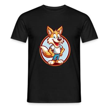 Coyote Funny Kawaii Cartoon Clipart Animal Pet - Men's T-Shirt - black - Front - AI Model Male 178 light (178cm)