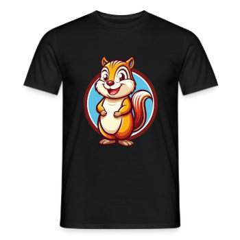 Chipmunk Funny Kawaii Cartoon Clipart Animal Pet - Men's T-Shirt - black - Front - AI Model Male 178 light (178cm)