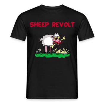 La révolte des moutons (anglais) - T-shirt homme - noir - Devant - AI Model Male 178 light (178cm)