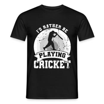 I'd rather play cricket - Men's T-Shirt - black - Front - AI Model Male 178 light (178cm)