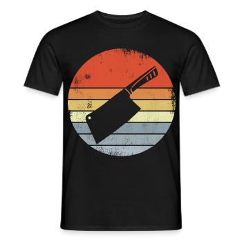 Vintage Hackmesser - Männer T-Shirt - Schwarz - Vorne - AI Model Male 178 light (178cm)