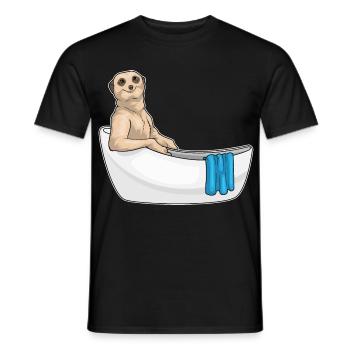 Erdmännchen Baden Badewanne - Männer T-Shirt - Schwarz - Vorne - AI Model Male 178 light (178cm)