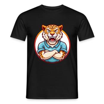 Jaguar Lustige Kawaii Cartoon Clipart Tier Haustier - Männer T-Shirt - Schwarz - Vorne - AI Model Male 178 light (178cm)
