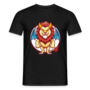 Manticore Drôle Kawaii Dessin animé Clipart Animal de compagnie - T-shirt homme - noir - Devant - AI Model Male 178 light (178cm)