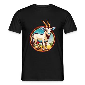 Oryx mignon drôle Kawaii dessin animé Clipart animal de compagnie - T-shirt homme - noir - Devant - AI Model Male 178 light (178cm)