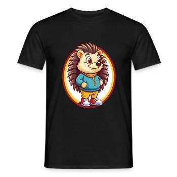 Igel Lustig Kawaii Cartoon Clipart Tier Haustier - Männer T-Shirt - Schwarz - Vorne - AI Model Male 178 light (178cm)
