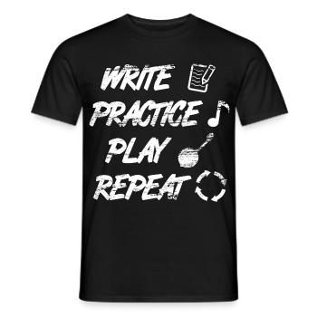 Funny banjo saying - Men's T-Shirt - black - Front - AI Model Male 178 light (178cm)