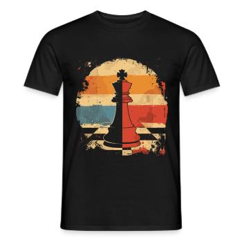 Schachfigur Retrowave - Männer T-Shirt - Schwarz - Vorne - AI Model Male 178 light (178cm)