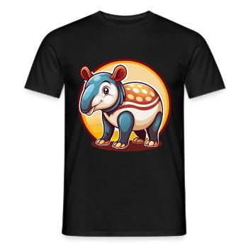 Tapir Niedlich Lustig Kawaii Cartoon Clipart Tier Haustier - Männer T-Shirt - Schwarz - Vorne - AI Model Male 178 light (178cm)