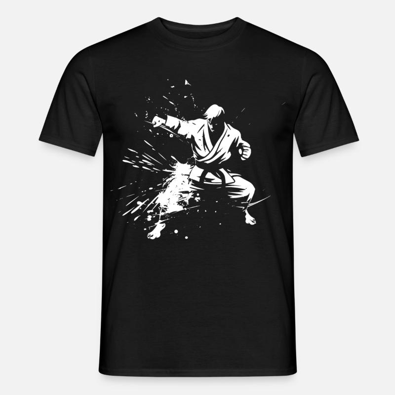 Karate Junge Zeichnung - Männer T-Shirt - Schwarz