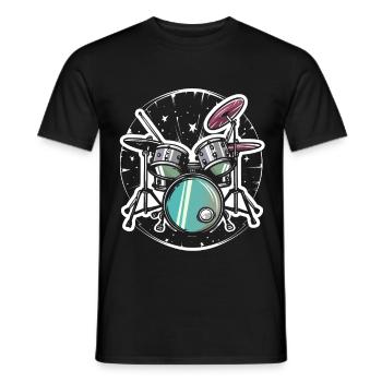 Schlagzeug Grafik - Männer T-Shirt - Schwarz - Vorne - AI Model Male 178 light (178cm)