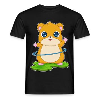 Gymnastique d’entraînement avec cerceau de fitness pour hamsters - T-shirt homme - noir - Devant - AI Model Male 178 light (178cm)