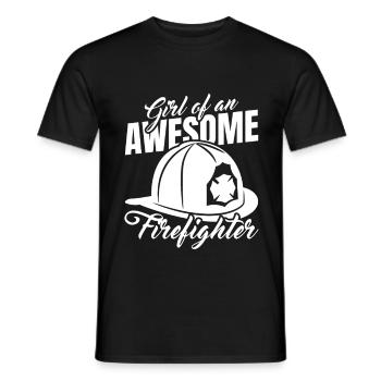 Tochter eines Feuerwehrmanns - Männer T-Shirt - Schwarz - Vorne - AI Model Male 178 light (178cm)