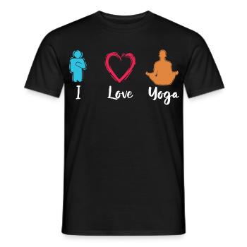 I love yoga - Men's T-Shirt - black - Front - AI Model Male 178 light (178cm)
