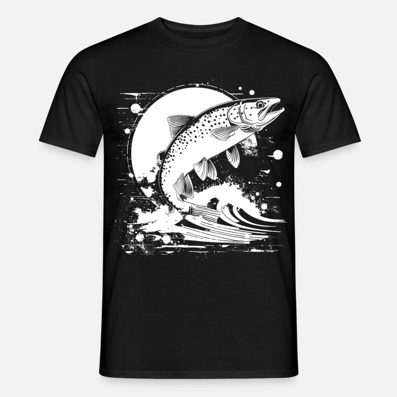 Fischerei Grafik - Männer T-Shirt - Schwarz