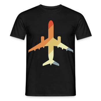 Airplane Retro - Men's T-Shirt - black - Front - AI Model Male 178 light (178cm)